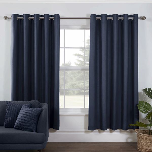 Lazy Linen Curtains - Navy